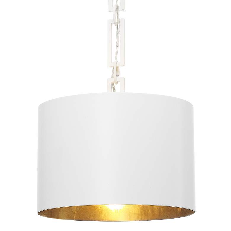 Image 3 Crystorama Alston 12" Wide Matte White 1-Lt Cylinder Mini Chandelier more views