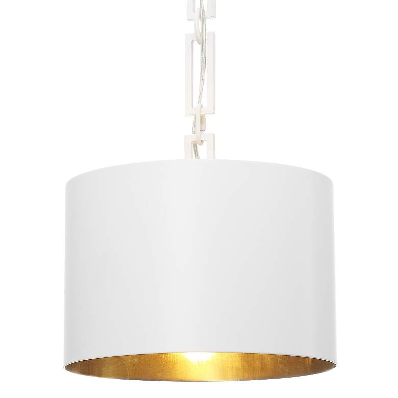 Image 3 Crystorama Alston 12 inch Wide Matte White 1-Lt Cylinder Mini Chandelier more views