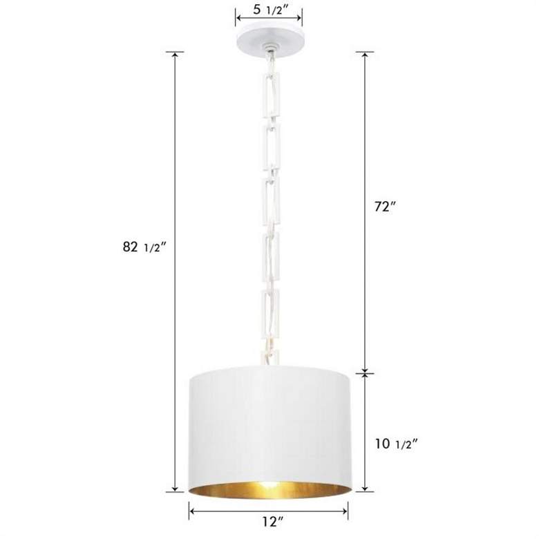 Image 5 Crystorama Alston 12" Wide Matte White 1-Lt Cylinder Mini Chandelier more views