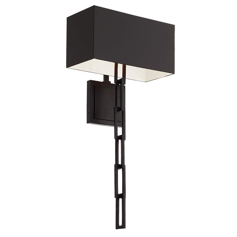 Image 2 Crystorama Alston 24 1/2 inchH Matte Black and White Wall Sconce more views