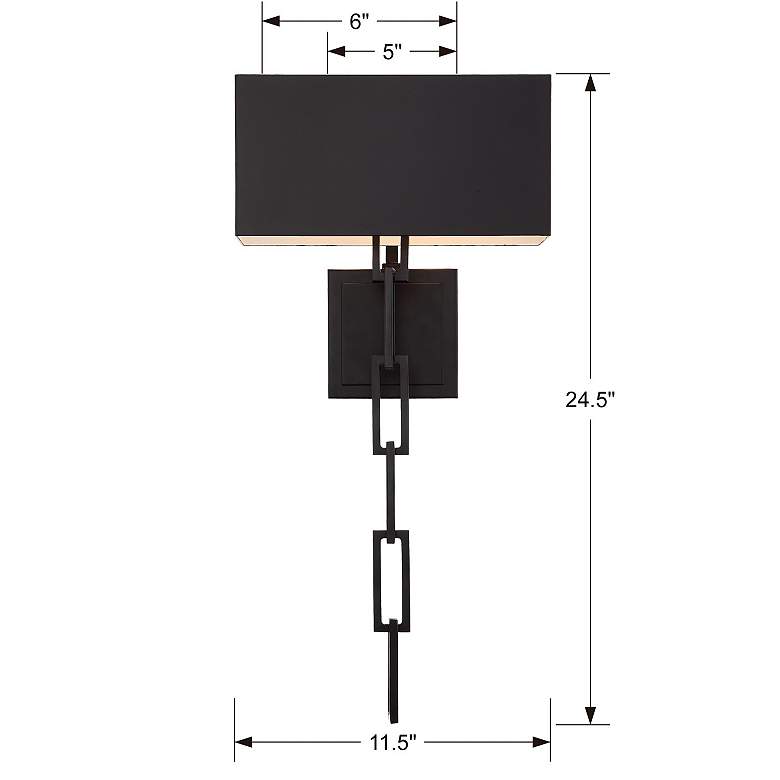 Image 5 Crystorama Alston 24 1/2"H Matte Black and White Wall Sconce more views