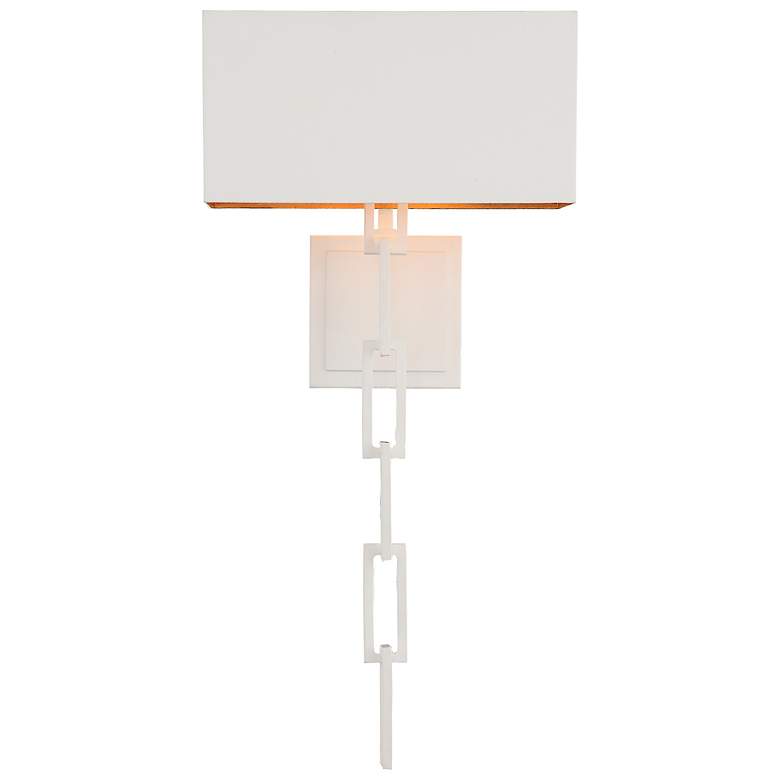 Image 1 Crystorama Alston 24 1/2 inchH Matte White and Gold Wall Sconce