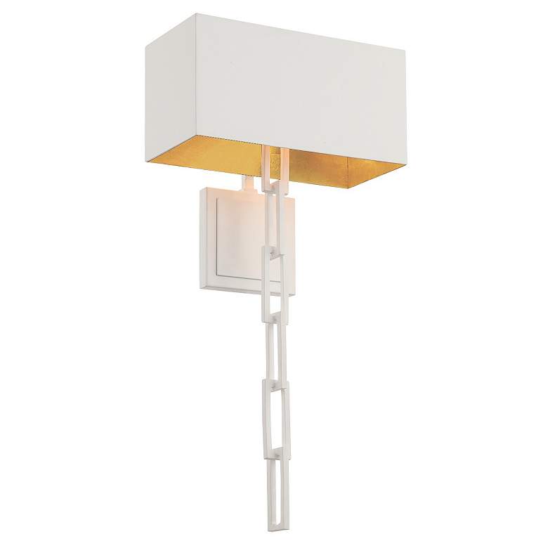 Image 2 Crystorama Alston 24 1/2 inchH Matte White and Gold Wall Sconce more views