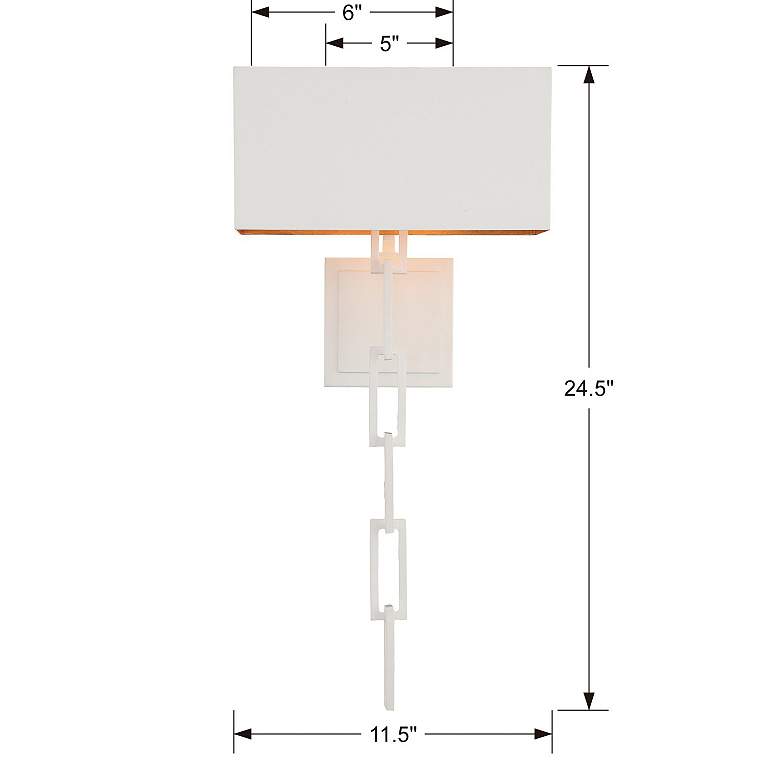 Image 5 Crystorama Alston 24 1/2"H Matte White and Gold Wall Sconce more views