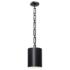 Crystorama Alston 8" Wide Matte Black 1-Light Cylinder Mini Chandelier