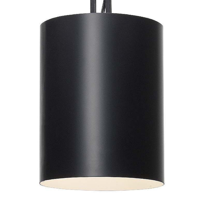 Image 3 Crystorama Alston 8" Wide Matte Black 1-Light Cylinder Mini Chandelier more views