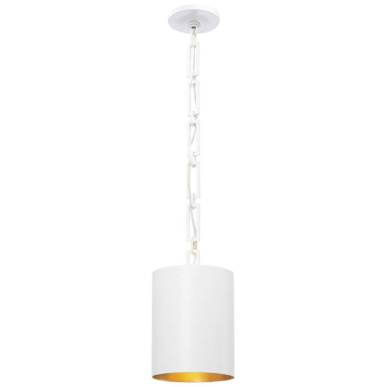 Image 1 Crystorama Alston 8" Wide Matte White and Gold Mini Pendant