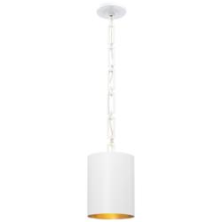 Crystorama Alston 8" Wide Matte White and Gold Mini Pendant