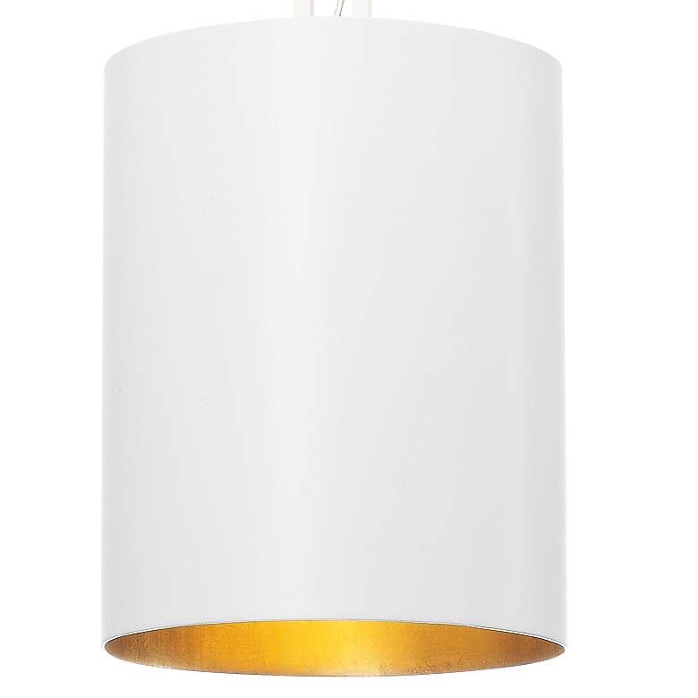 Image 3 Crystorama Alston 8" Wide Matte White and Gold Mini Pendant more views