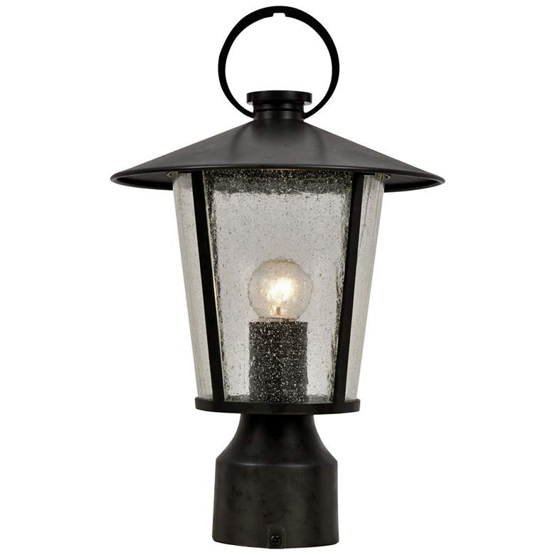 Image 1 Crystorama Andover 14 1/2 inchH Matte Black Outdoor Post Light