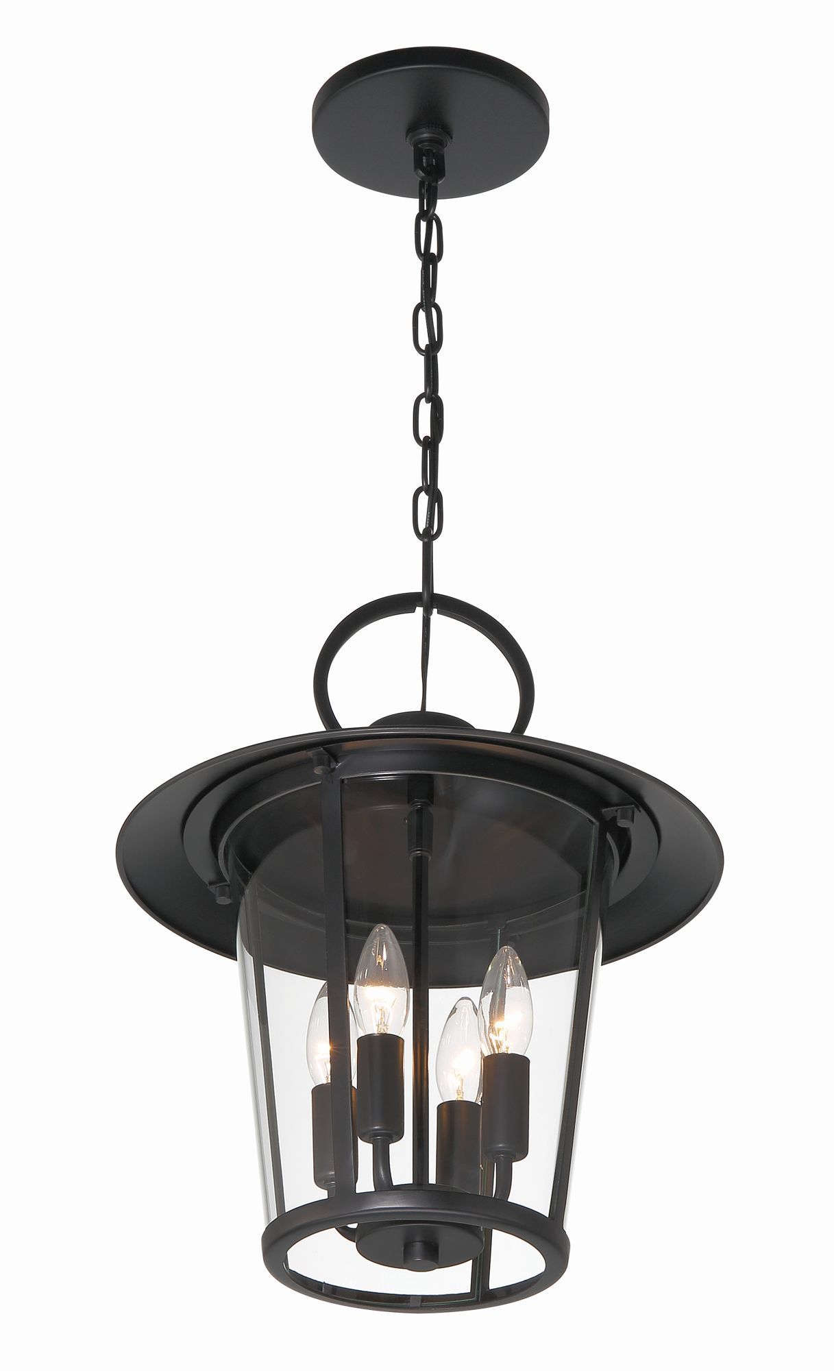 Image 4 Crystorama Andover 14'' Matte Black Outdoor Pendant more views