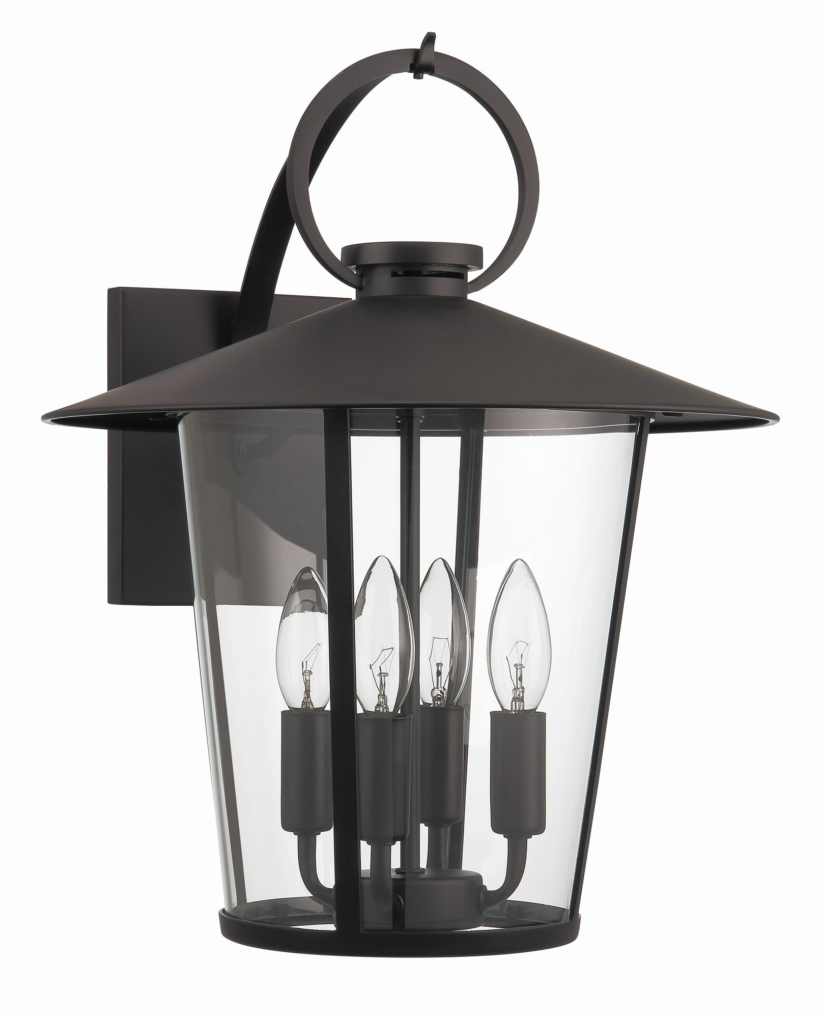 Image 2 Crystorama Andover 14'' Matte Black Outdoor Sconce more views