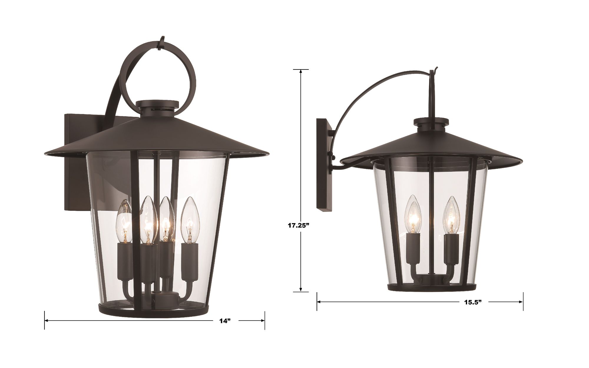 Image 4 Crystorama Andover 14'' Matte Black Outdoor Sconce more views