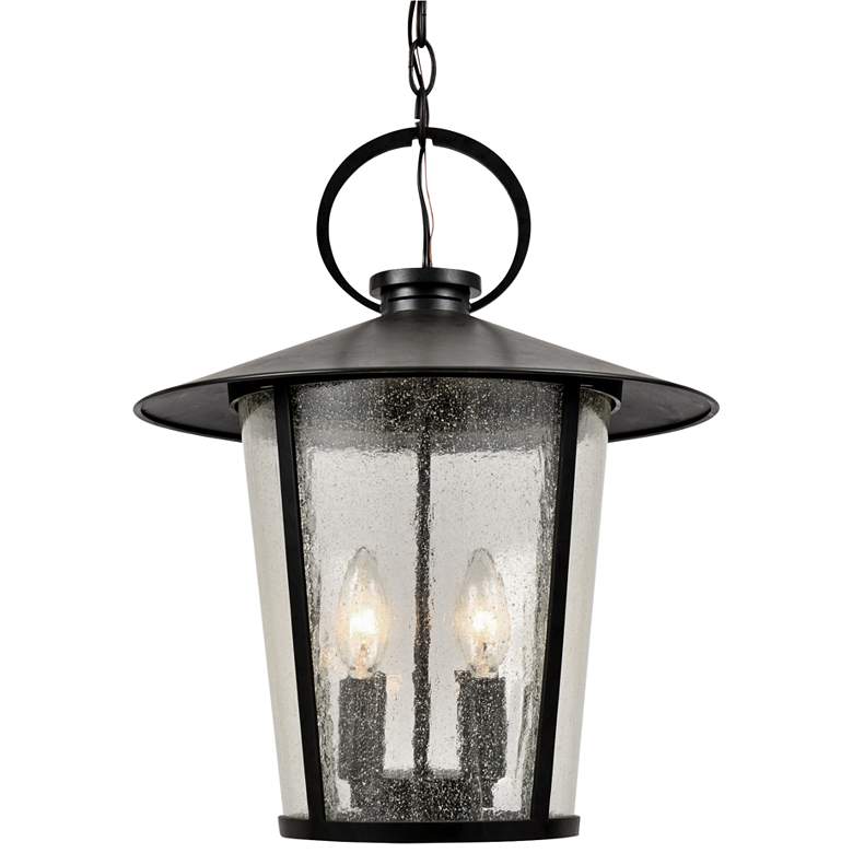 Image 1 Crystorama Andover 17 inchH Matte Black Outdoor Hanging Light