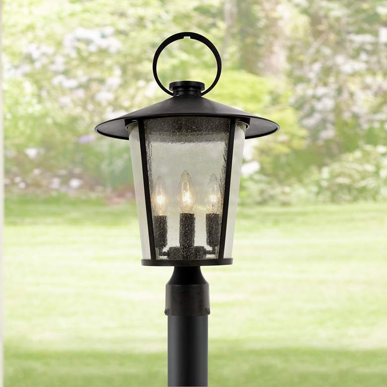 Image 1 Crystorama Andover 20 1/2"H Matte Black Outdoor Post Light