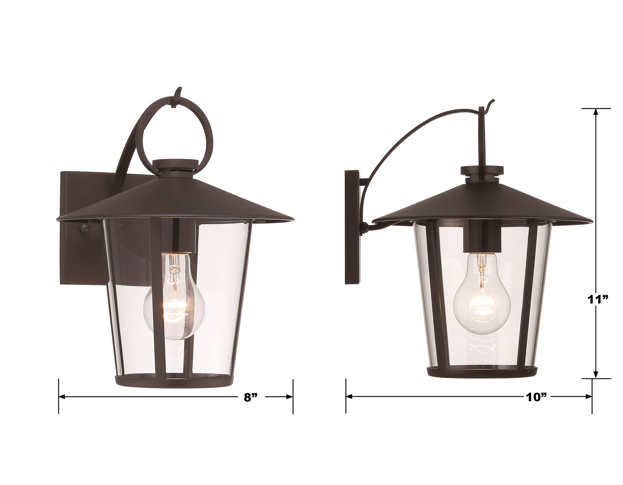 Image 5 Crystorama Andover 9'' Matte Black Outdoor Sconce more views
