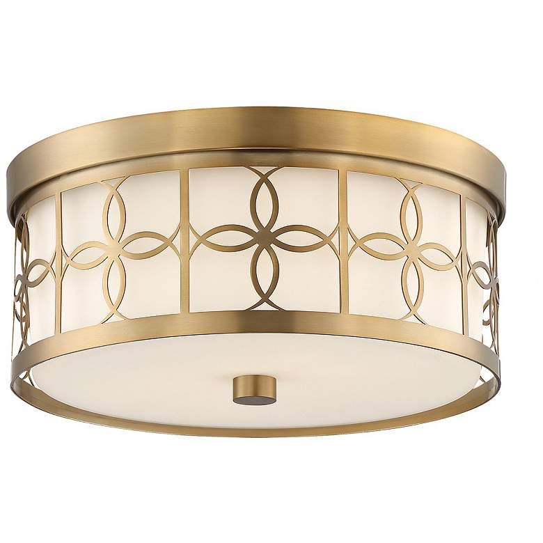 Image 2 Crystorama Anniversary 13 1/2" Wide Vibrant Gold Drum Ceiling Light