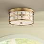 1_Crystorama Anniversary 13 1/2" Wide Vibrant Gold Drum Ceiling Light