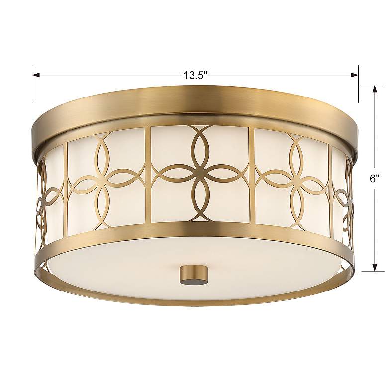 Image 5 Crystorama Anniversary 13 1/2" Wide Vibrant Gold Drum Ceiling Light more views
