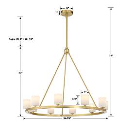 Image5 of Crystorama Aragon 10 Light Soft Brass Chandelier more views