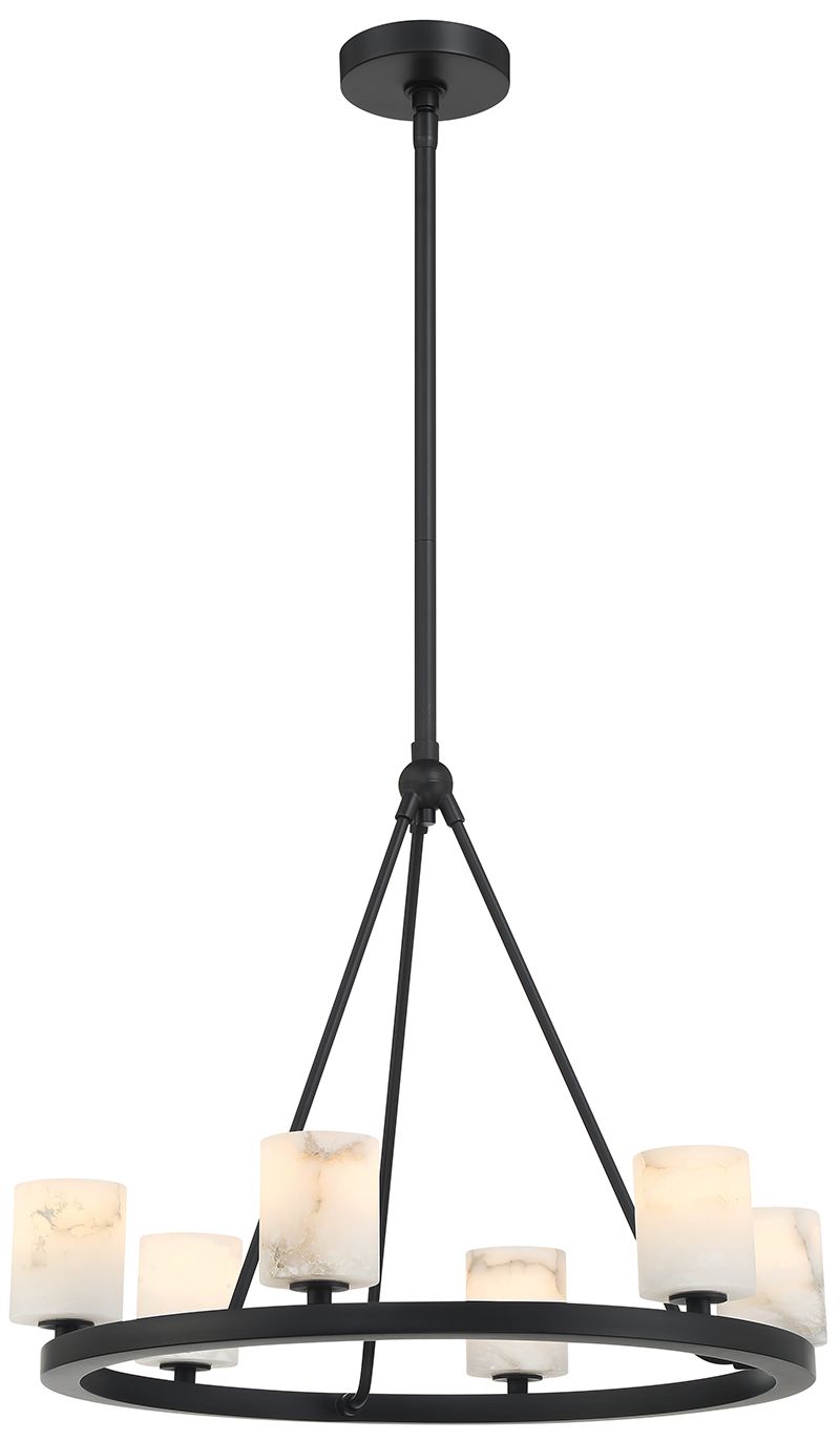 Crystorama Aragon 22.75'' LED Matte Black Chandelier