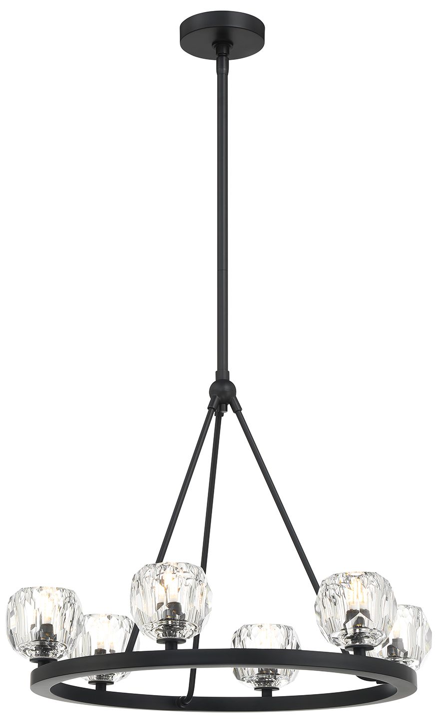 Crystorama Aragon 24'' LED Matte Black Chandelier