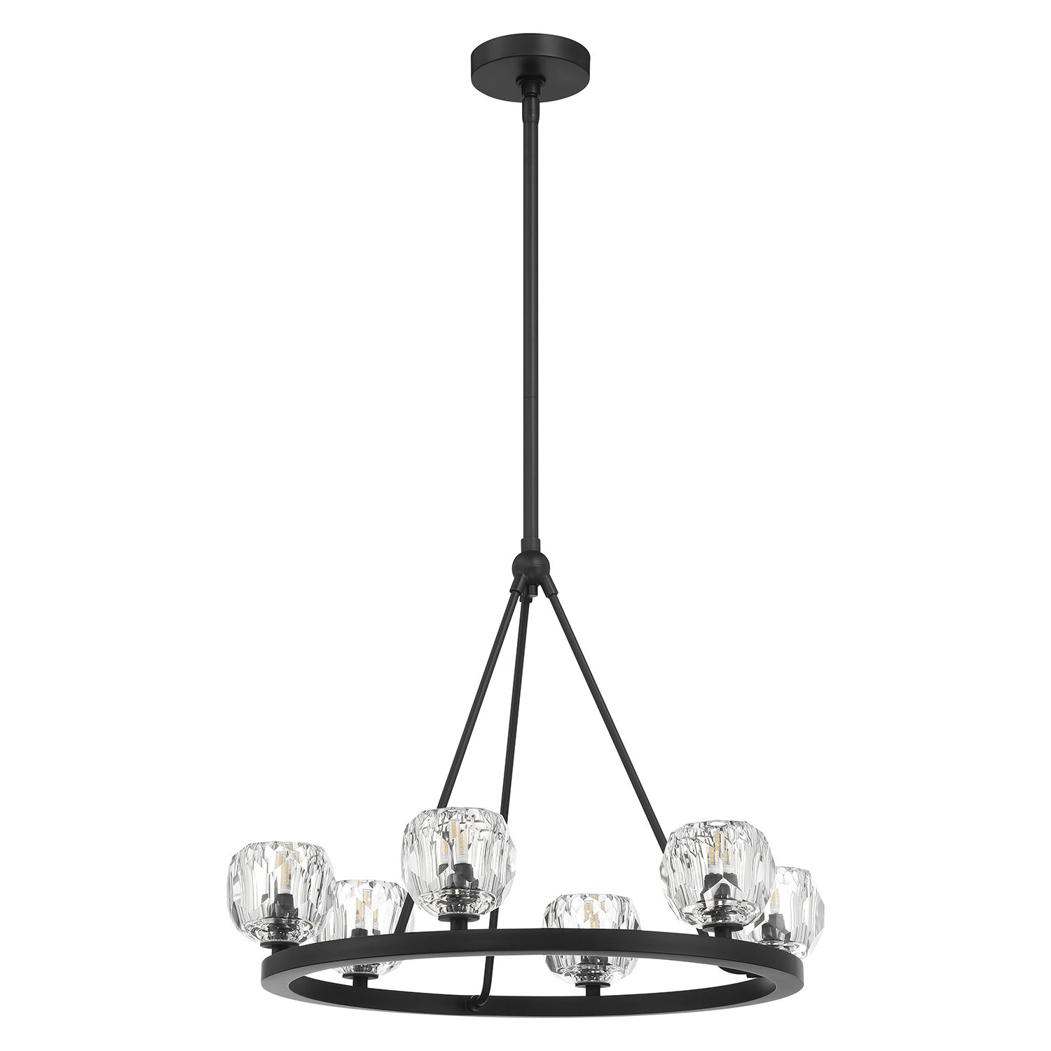 Image 2 Crystorama Aragon 24'' LED Matte Black Chandelier more views