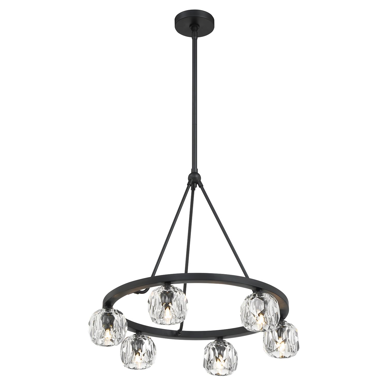 Crystorama Aragon 24'' LED Matte Black Chandelier