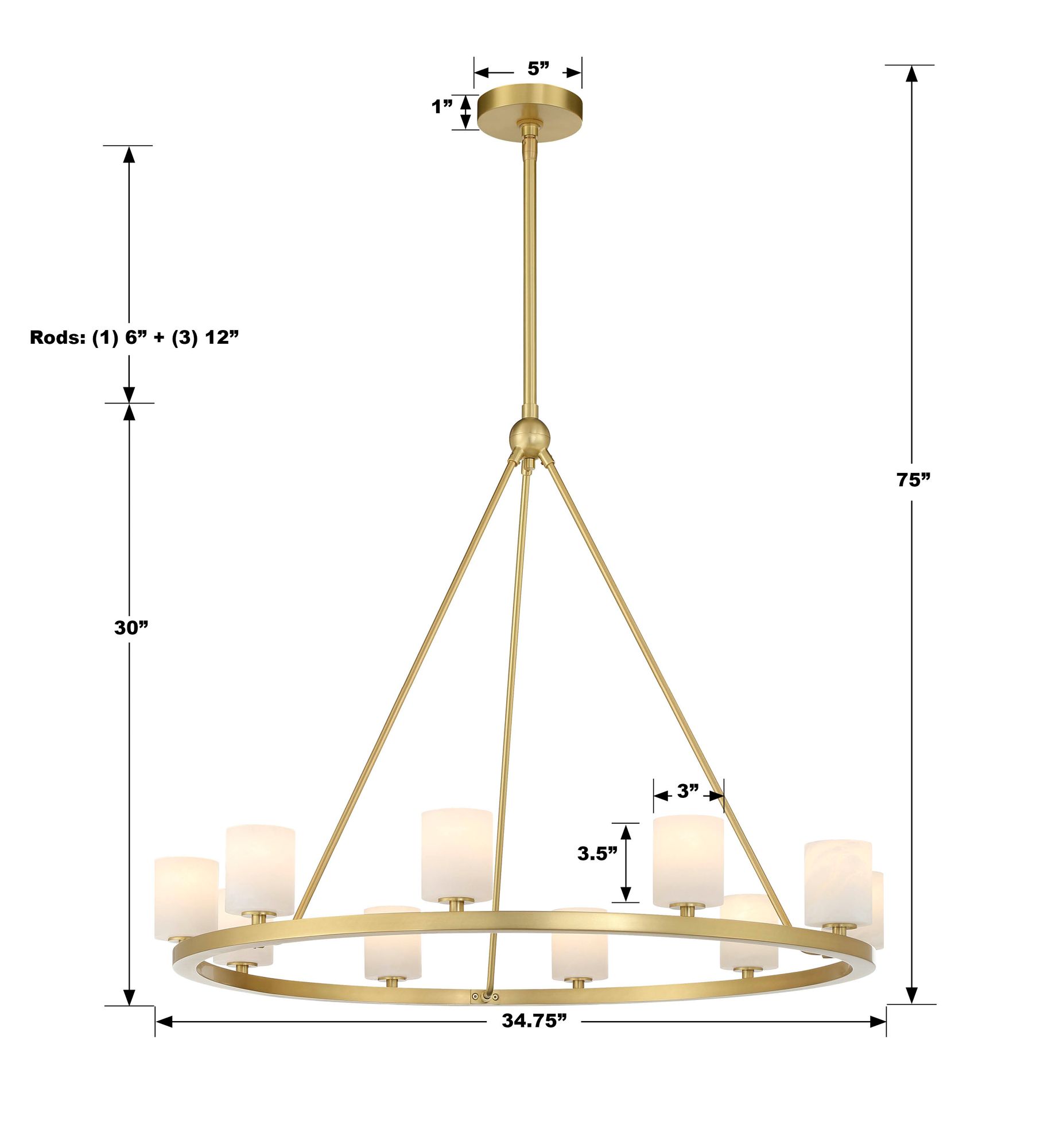 Image 5 Crystorama Aragon 34.75'' LED Soft Brass Chandelier more views
