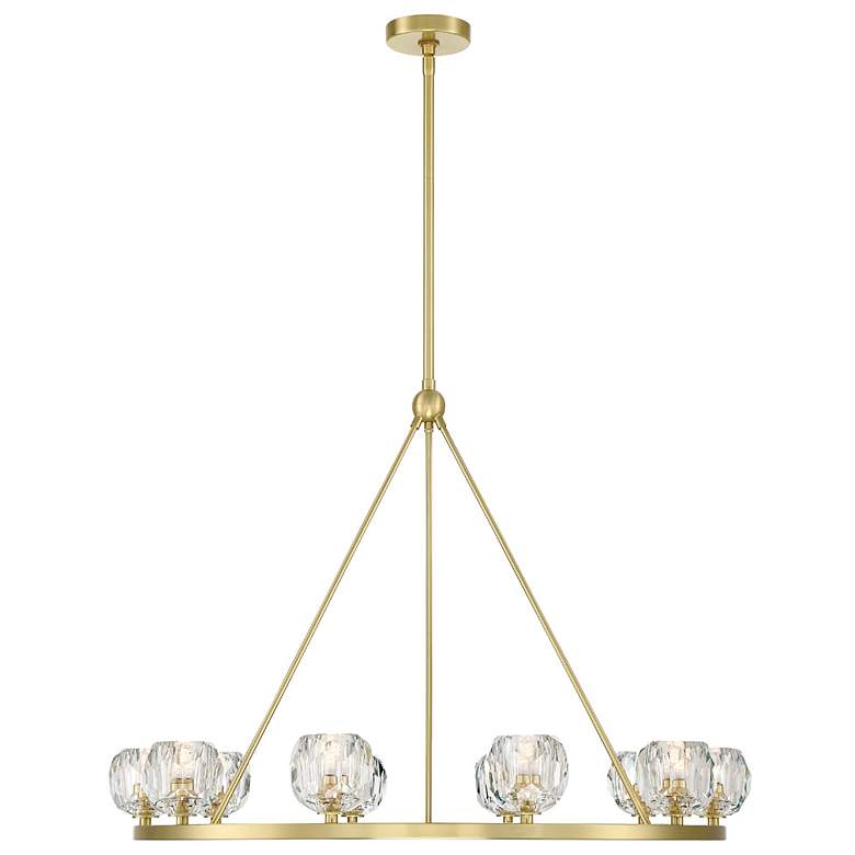 Image 1 Crystorama Aragon 36" Wide 10-Light Soft Brass Crystal Chandelier