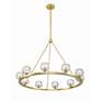 2_Crystorama Aragon 36" Wide 10-Light Soft Brass Crystal Chandelier more views