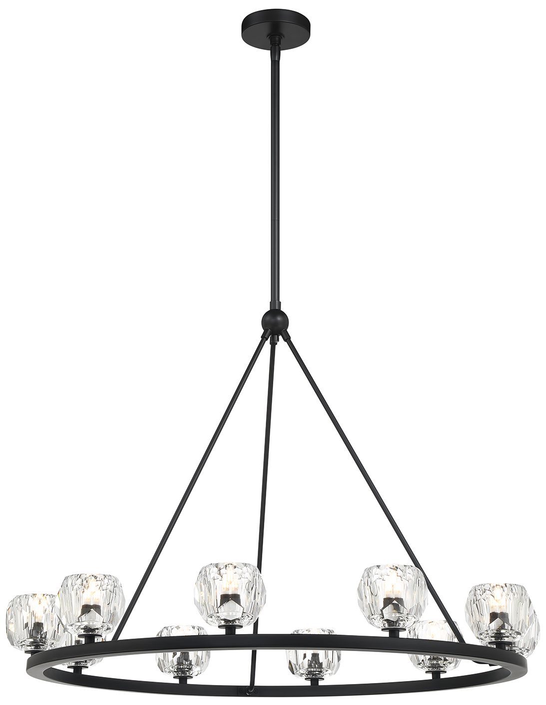 Crystorama Aragon 36'' LED Matte Black Chandelier