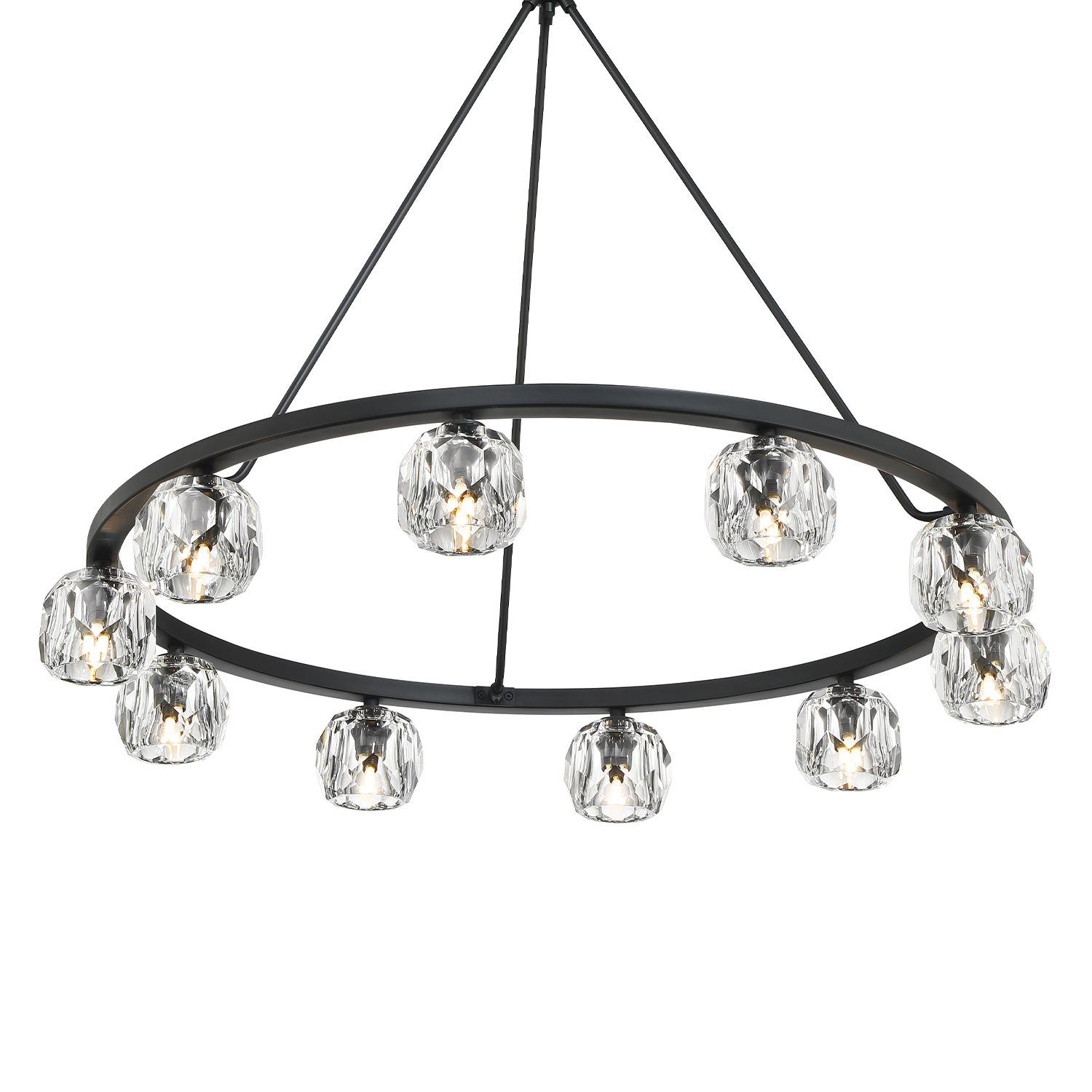 Crystorama Aragon 36'' LED Matte Black Chandelier