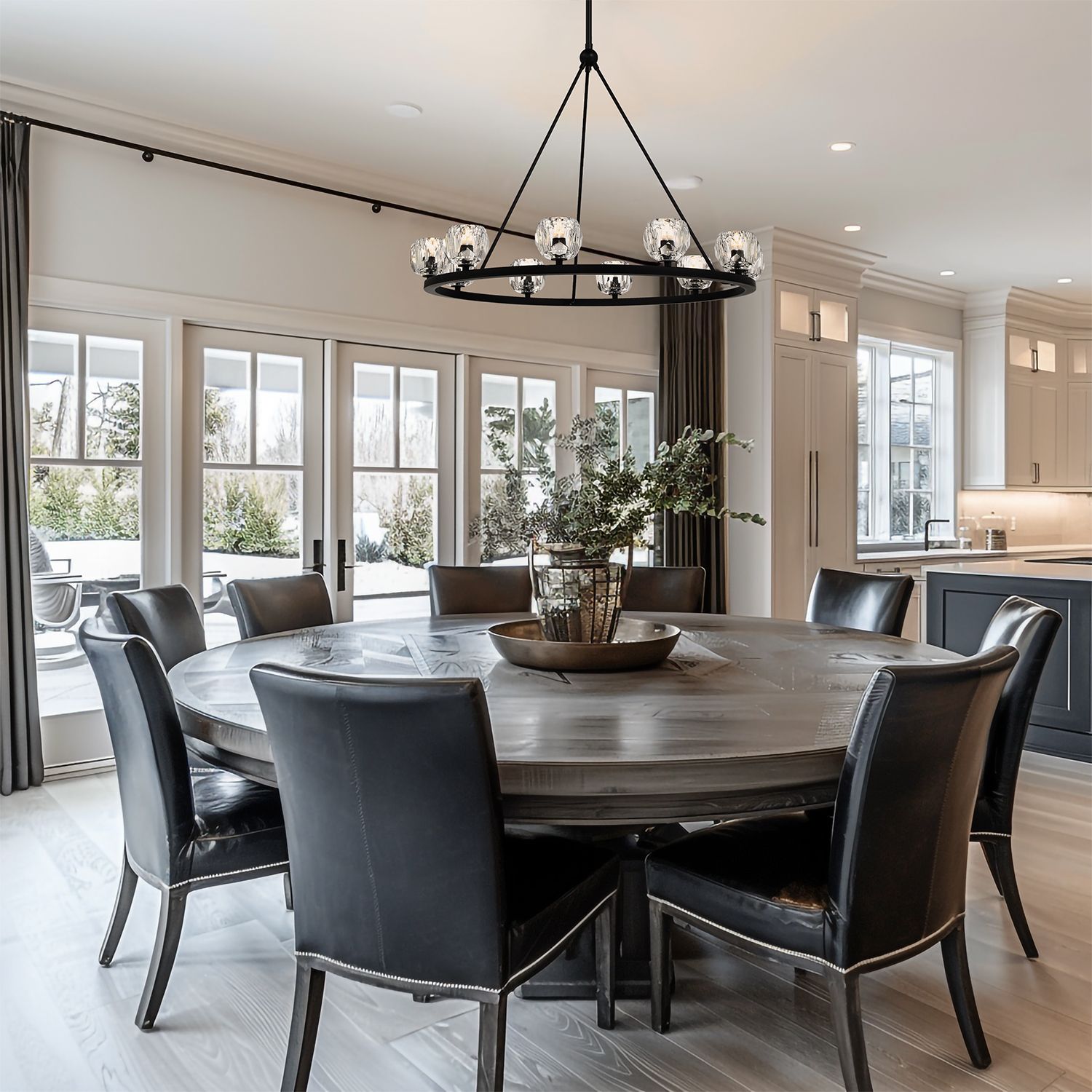 Crystorama Aragon 36'' LED Matte Black Chandelier