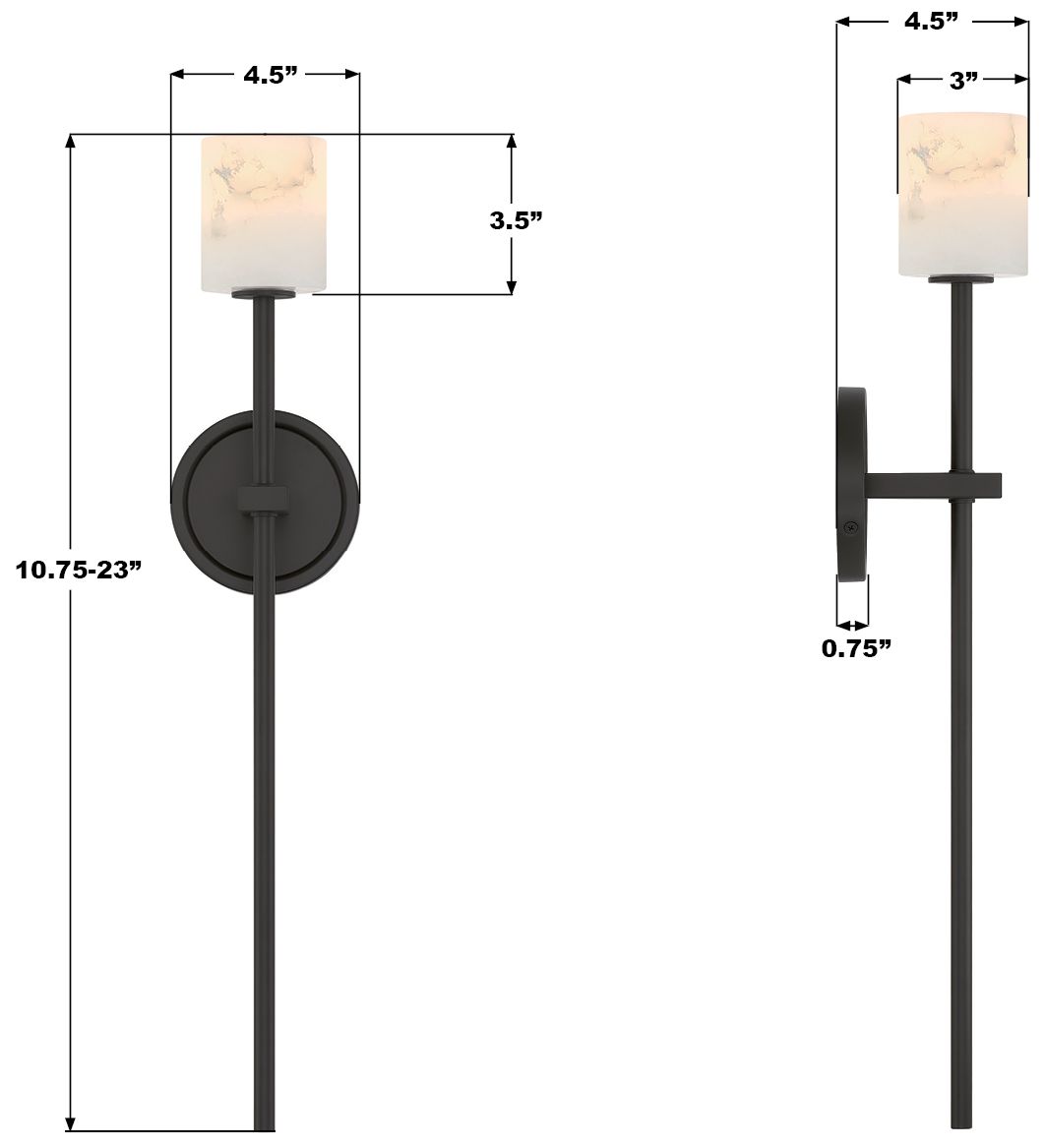 Crystorama Aragon 4.5'' LED Matte Black Sconce