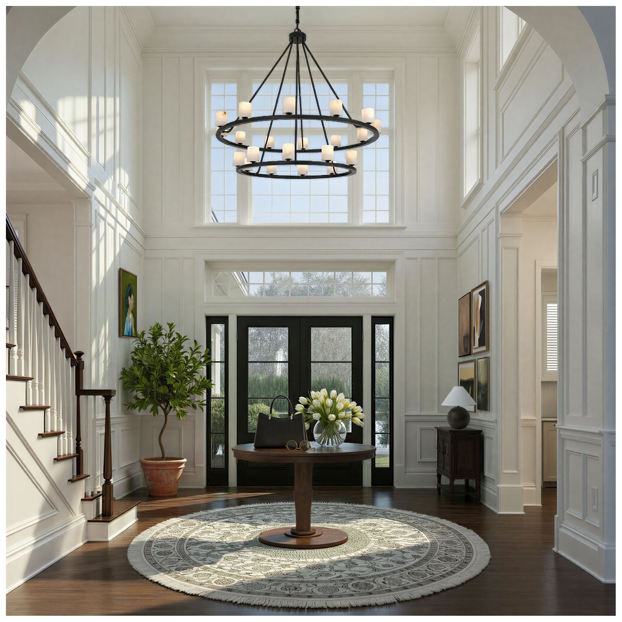 Image 6 Crystorama Aragon 46.75'' LED Matte Black Chandelier more views