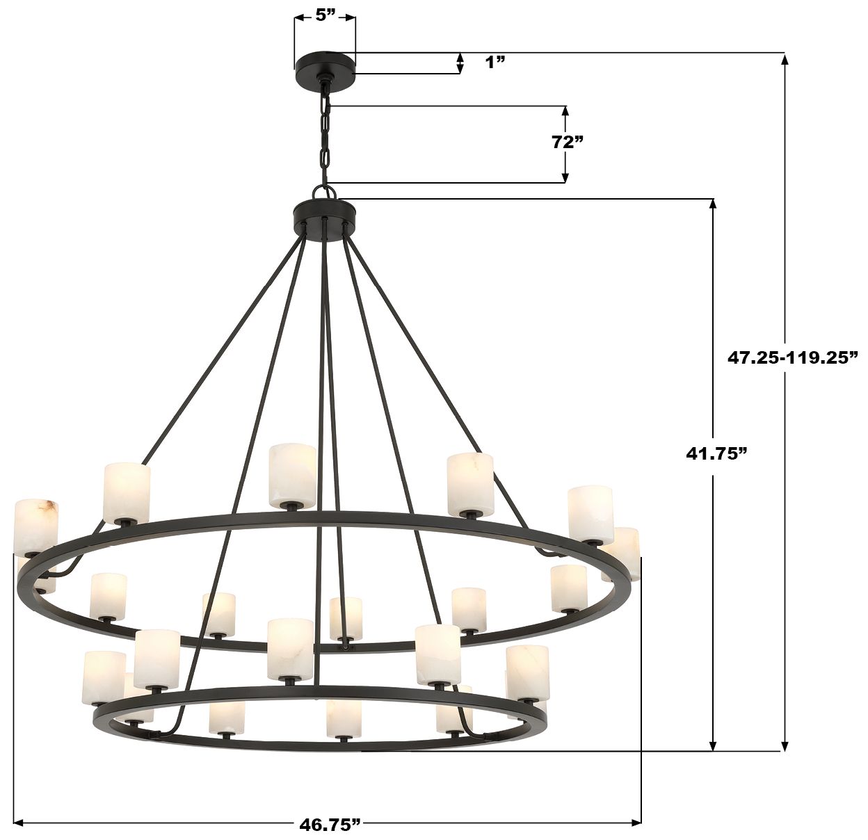 Image 7 Crystorama Aragon 46.75'' LED Matte Black Chandelier more views