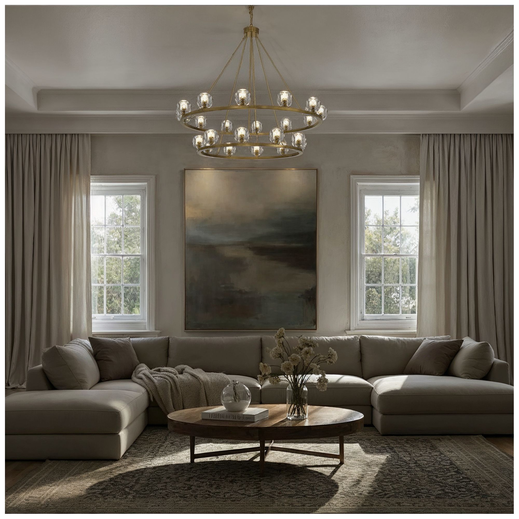 Image 6 Crystorama Aragon 48'' LED Soft Brass Chandelier more views