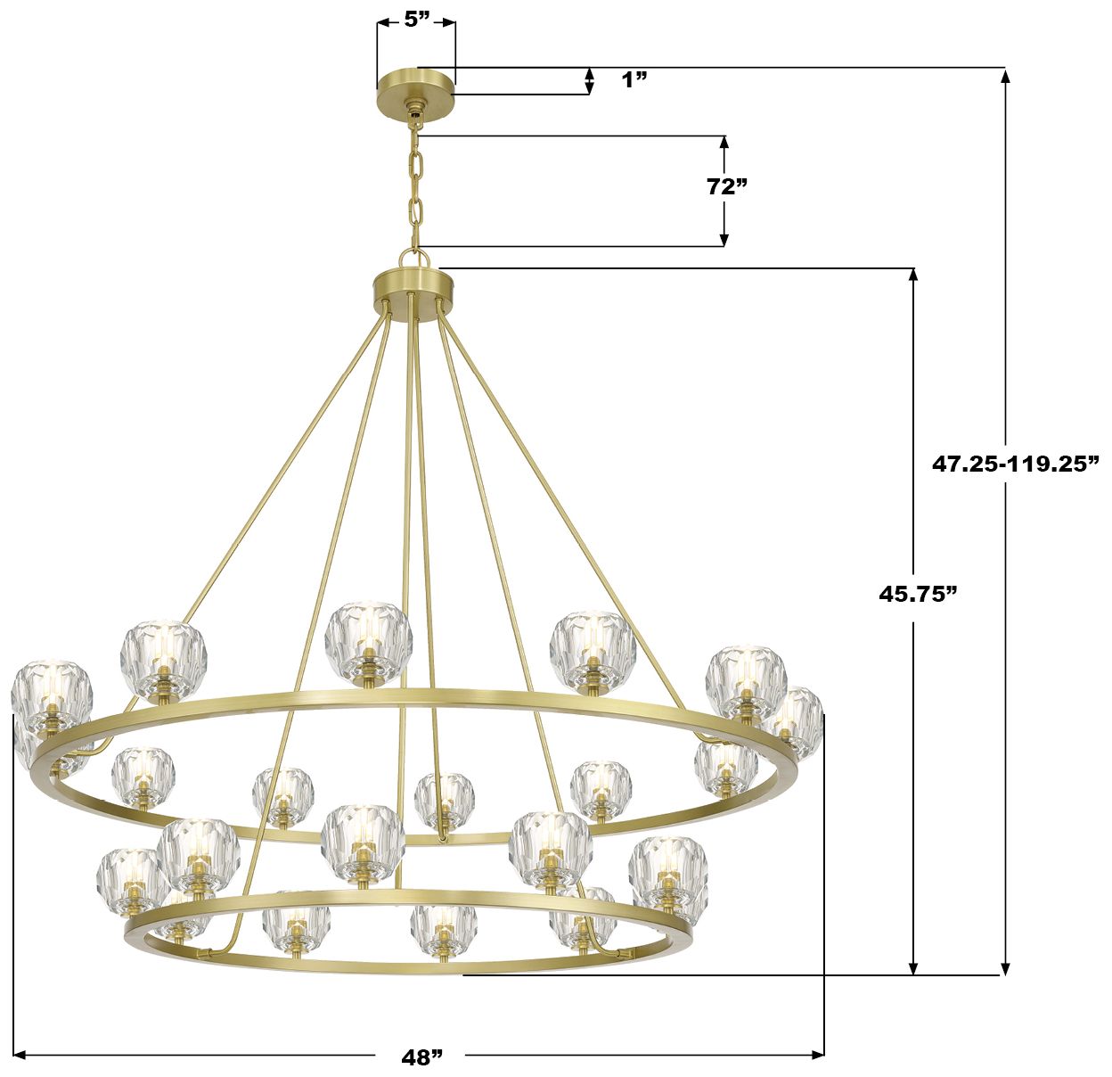Image 7 Crystorama Aragon 48'' LED Soft Brass Chandelier more views
