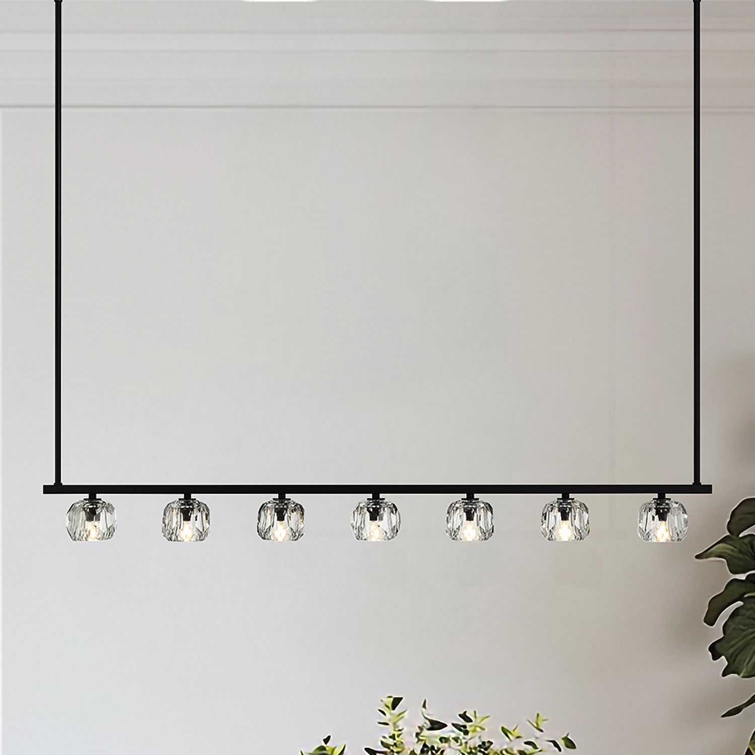 Thumbnail1 of Crystorama Aragon 56'' LED Matte Black Linear Chandelier