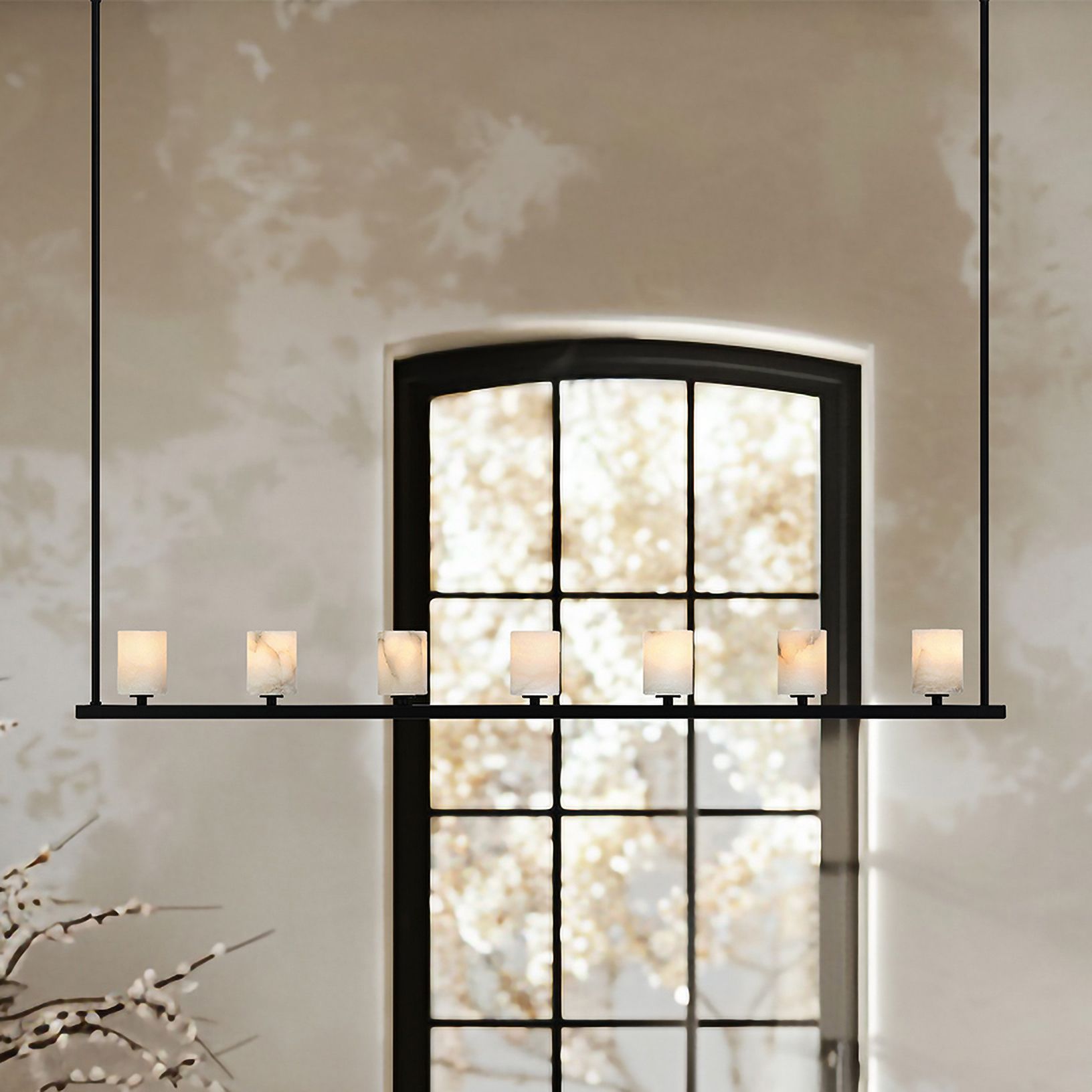 Image 7 Crystorama Aragon 56'' LED Matte Black Linear Chandelier more views