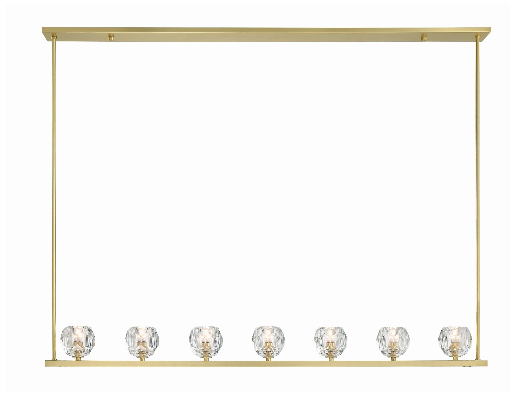 Crystorama Aragon 56'' LED Soft Brass Linear Chandelier