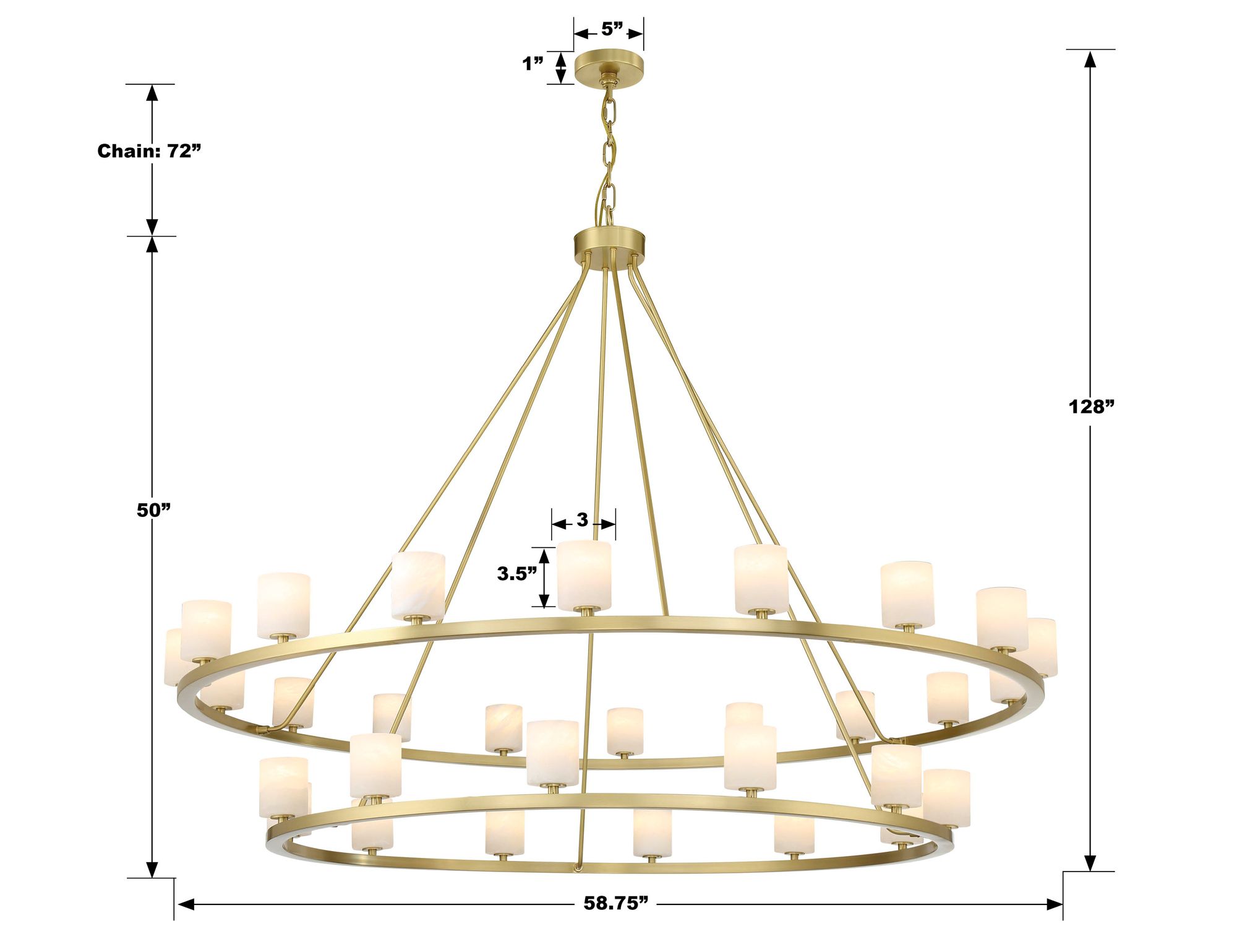 Image 5 Crystorama Aragon 58.75'' LED Soft Brass Chandelier more views