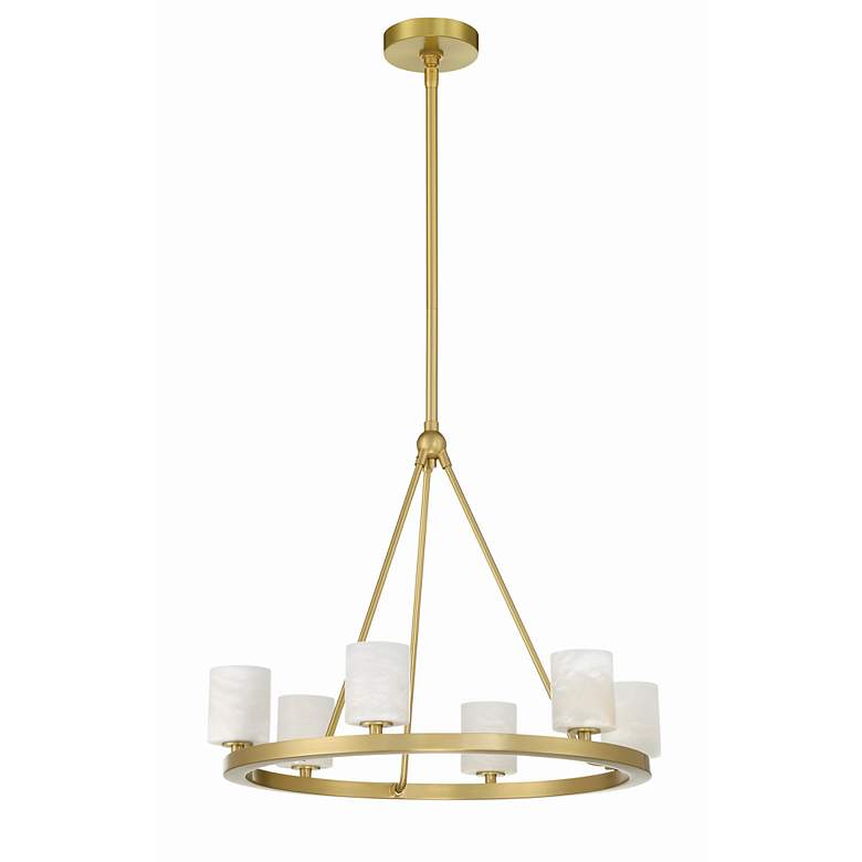 Image 2 Crystorama Aragon 6 Light Soft Brass Chandelier more views