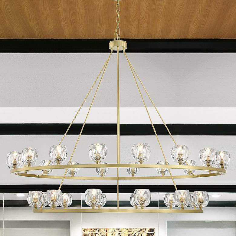 Image 2 Crystorama Aragon 60"W Soft Brass 30-Light LED Chandelier