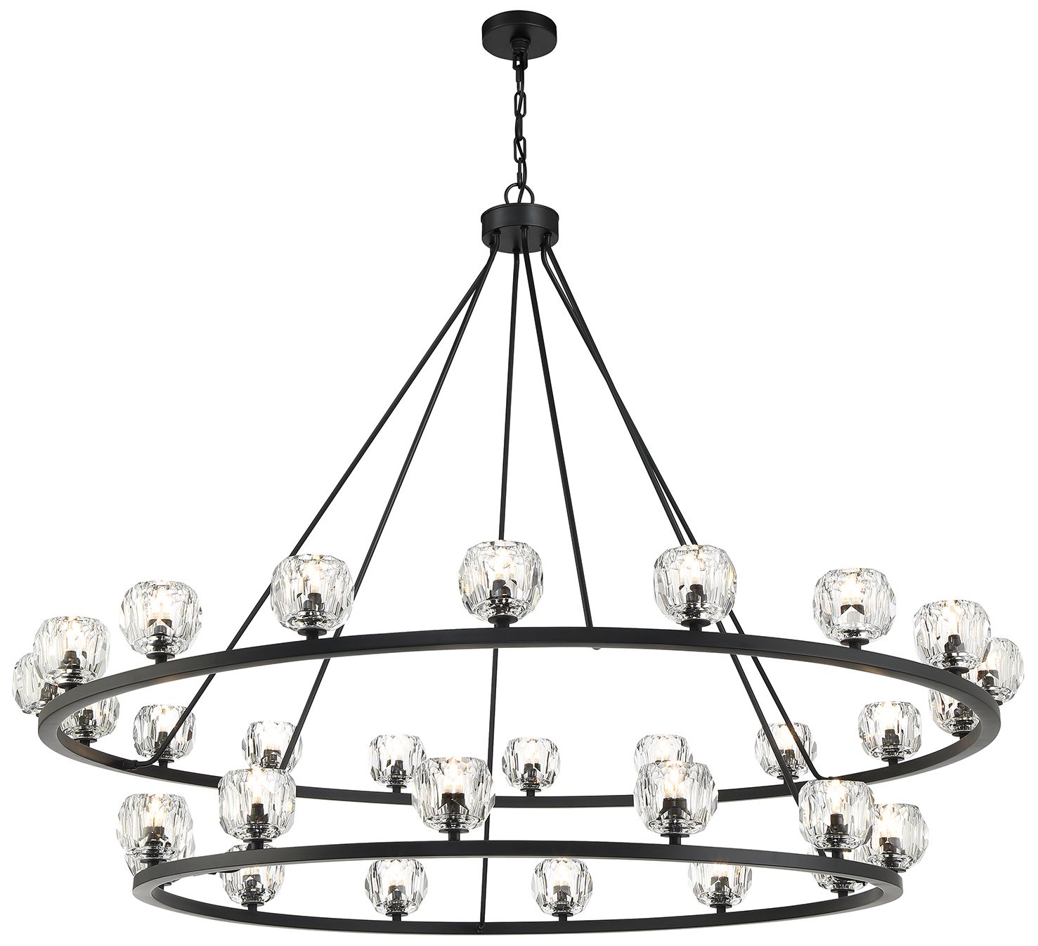 Crystorama Aragon 60'' LED Matte Black Chandelier