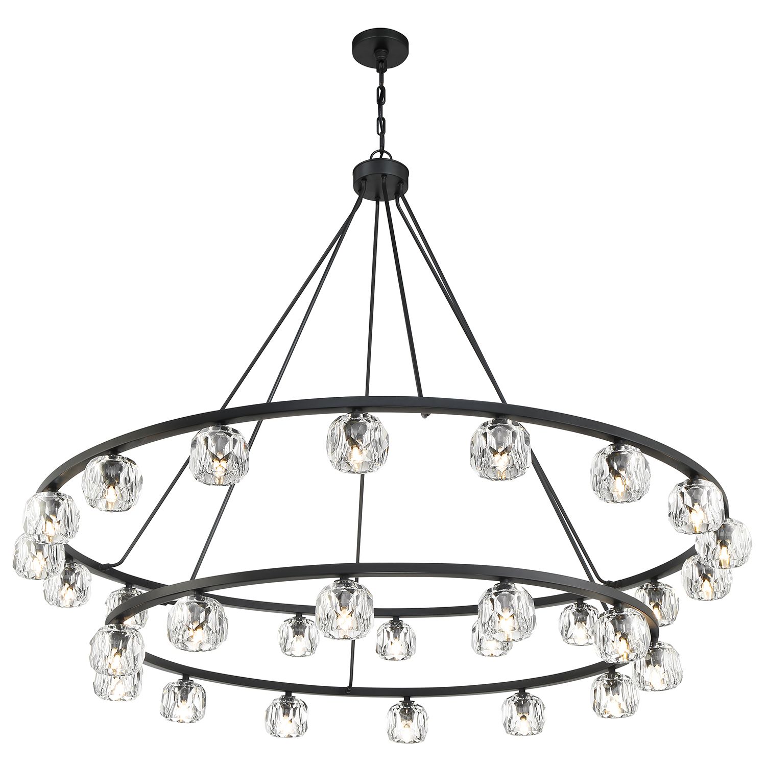 Crystorama Aragon 60'' LED Matte Black Chandelier