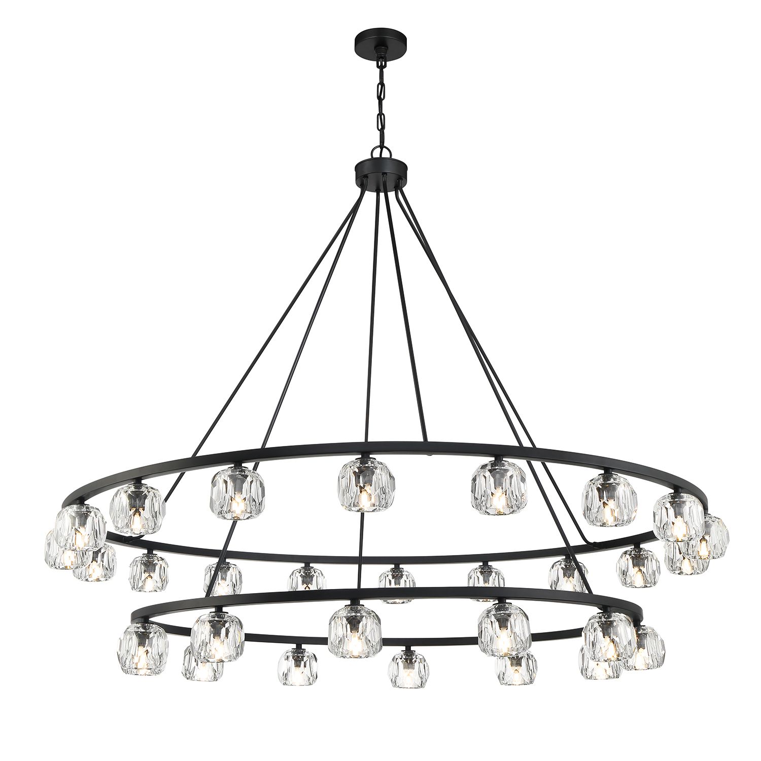 Crystorama Aragon 60'' LED Matte Black Chandelier