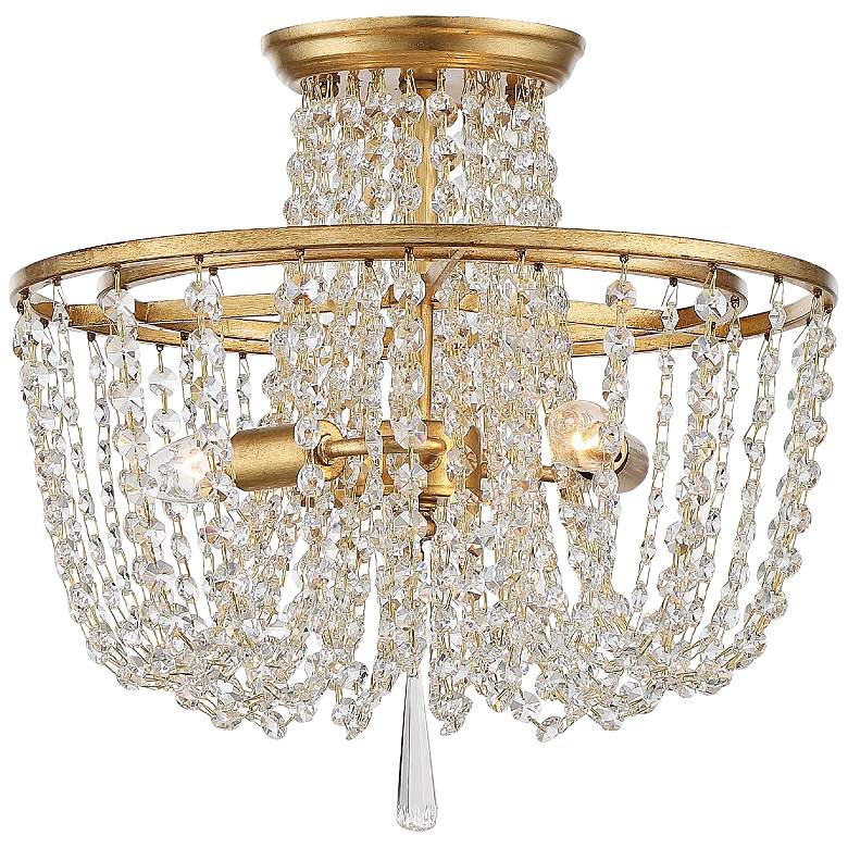 Image 1 Crystorama Arcadia 15 inch Wide Antique Gold Ceiling Light