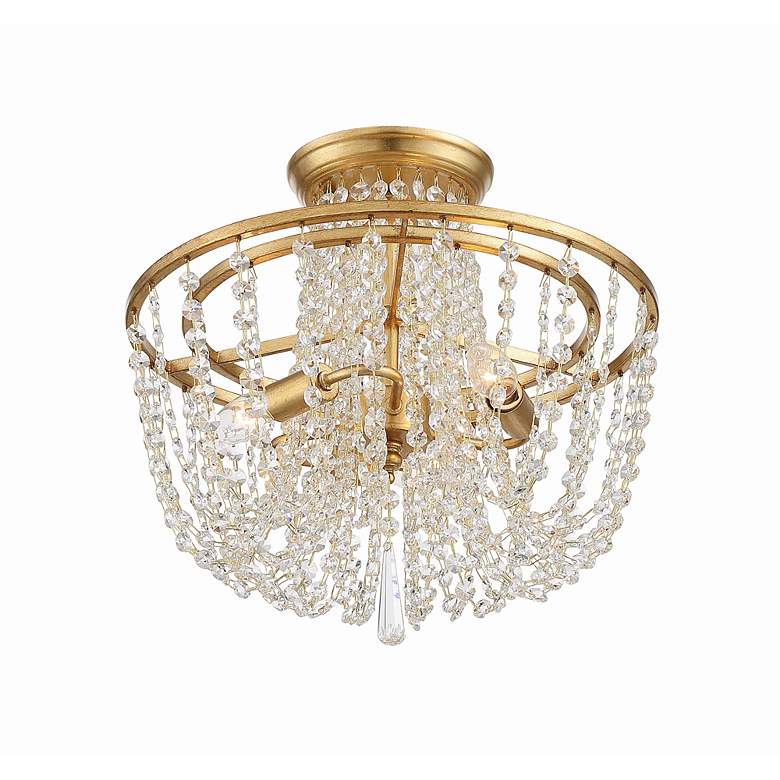 Image 4 Crystorama Arcadia 15" Wide Antique Gold Ceiling Light more views
